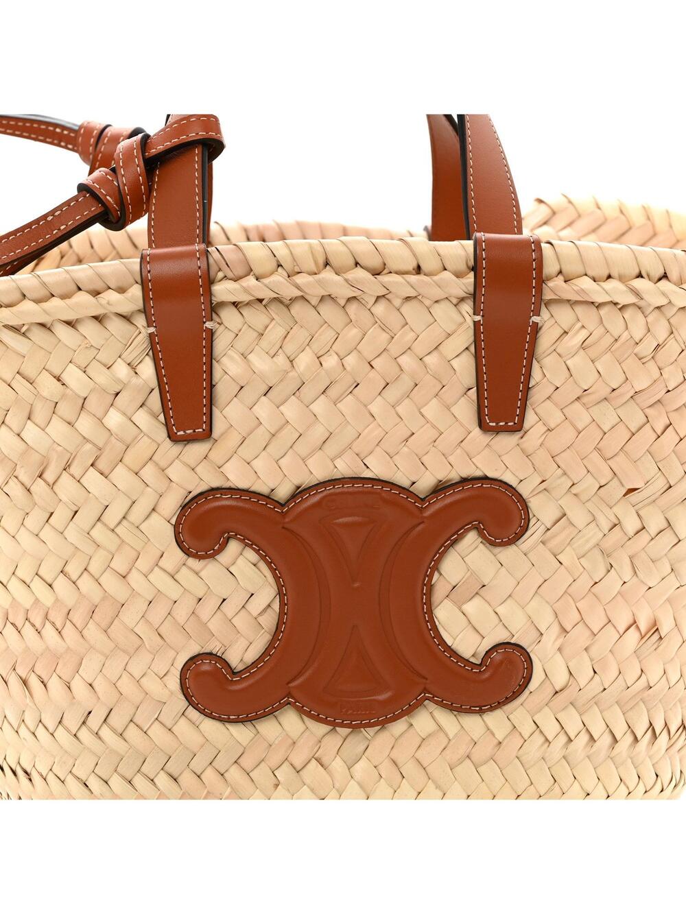 Celine Raffia Calfskin Triomphe Teen #295144C85B - Picture 6 of 8